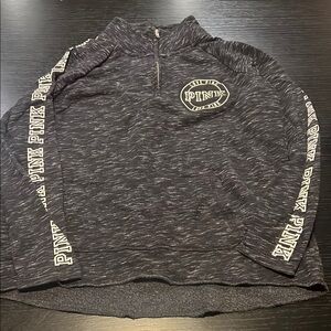 Pink Black Quarter-Zip Pullover